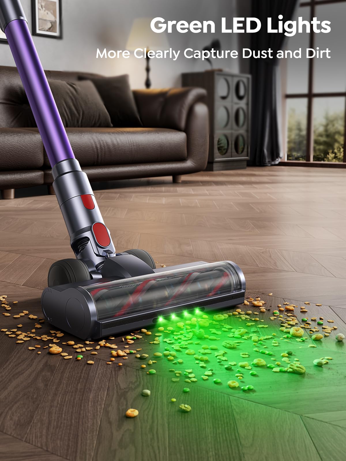 Cordless Vacuum Cleaner, 550W 45KPA 60 Mins Runtime Vacuum Cleaners for Home, Stick Vacuum with Self-Standing, Wall Mount Charging and Intelligent Auto Mode, Handheld Vacuum for Pet Hair/Carpet/Floor SMOTURE