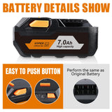 FERRYBOAT 7.0Ah Replacement for Ridgid 18V Lithium Battery R840087 R840083 R840086 R840085 R840084 AC840085 AC840086 AC840087P AC840089 Power Tool Battery 2 Packs FERRYBOAT