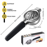 Lemon Squeezer, Sopito Stainless Steel Citrus Press Juicer Heavy Duty with Large Metal Squeezer Bowl for Seedless Juicing, Non-Slip Grip Design Manual Juicer Sopito
