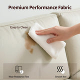 Korser Loveseat Recliner Sofa, Reclining Loveseat Couch with Manual Pull Tab, Reclining Couch with Console, USB Port, US Outlets, and Cup Holders, 2-Seater Performance Fabric Sofa for Living Room, RVs Korser