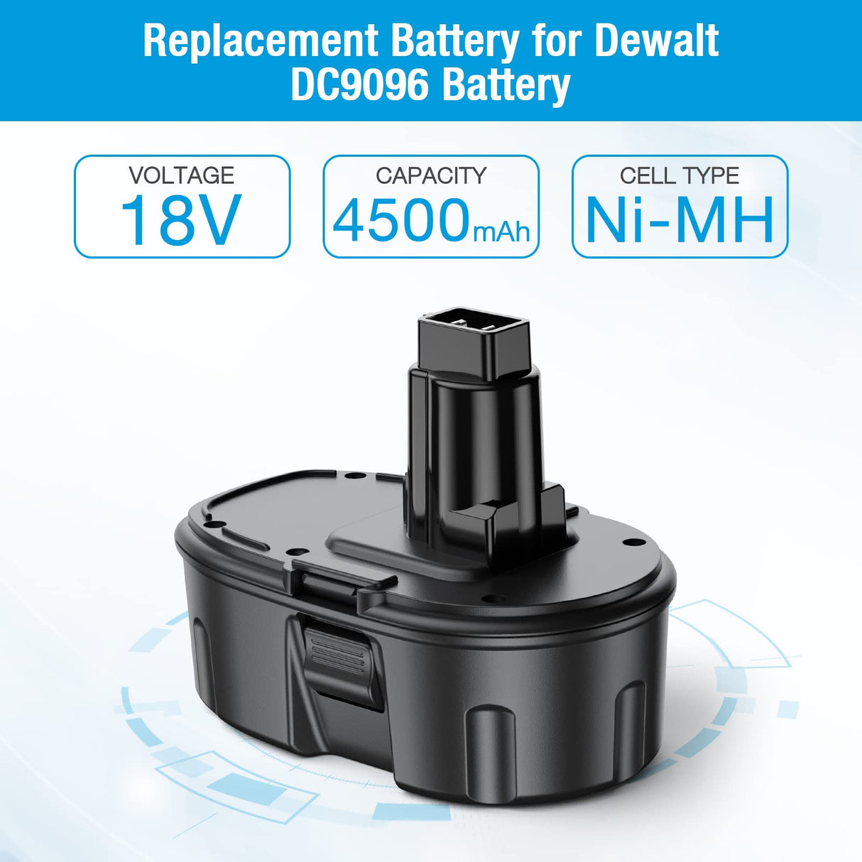 Powerextra 4.5Ah 18V DC9096 DC9098 Replacement Battery Compatible with Dewalt 18 Volt XPR Battery DC9099 DW9095 DW9096 DW9098 DE9038 Cordless Power Tools Powerextra