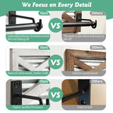 Farmhouse Toilet Paper Holder with Galvanized Metal& Black Metal - Rustic Weathered White Wood Wall Mount Toilet Roll Holder for Bathroom Decor KULEDM