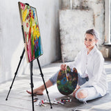 Art Painting Display Artist Easel Stand,Ns Jymb Portable Metal Adjustable Easels for Painting Canvases Height from 17 to 66 Inch - Carry Bag for Table-Top/Floor Displaying and Wedding Signs - Black Ns Jymb
