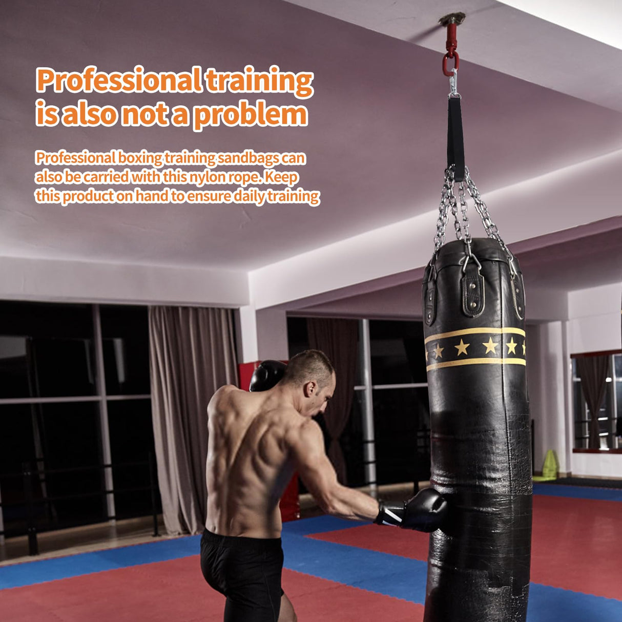 ChengFu Heavy Bag Hanger, Punching Bag Hanger, Heavy Bag Mount, Punching Bag Stand for Heavy Bag, Heavy Bag Strap Hanger for Home Gym Training Workout (1 pcs) ChengFu