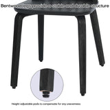 Bekrvio Black Dining Chairs Set of 4 Windsor Chairs with Bentwood Legs, Farmhouse Spindle Back Dining Chair, Vintage Mid-century Country Style, Solid Wood Armless Kitchen Side Chairs for Living Room Bekrvio