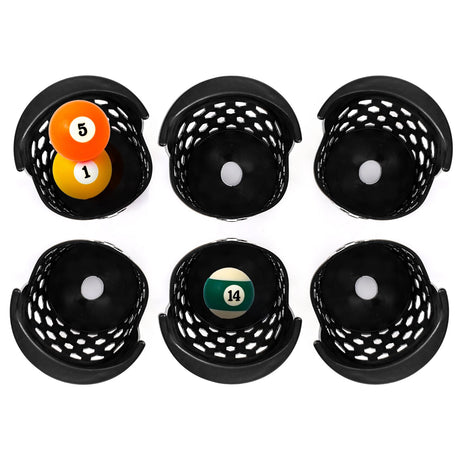 Eorbow 6 Pack Pool Table Pockets, Heavy Duty Billiard Set Including 4 Corner and 2 Side Pockets Eorbow