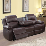 Ocstta Manual Leather Recliner Sofa Set for Living Room Furniture Set,Leather Recliner Couch Set for Home/Office,Leather Reclining Sofa Set for 3-Pieces(Sofa+Loveseat+Chair) Brown Ocstta