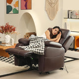 EONIX Real Zero Clearance Wall Hugger Recliners, Power RV Recliner Chairs for Small Spaces, Dual Motor Home Theater Recliners with Massage and Heat, SXXY003992, Dark Brown EONIX