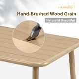 HAPPATIO Outdoor Dining Sets for 8, 9-Piece Patio Table and Chairs Set, Rope Woven Chairs with Cushions, Wood-Grain Aluminum Frame Patio Dining Set for Outside, Lawn, Garden, Backyard HAPPATIO