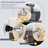 3in Lathe Faceplate for 1in 8 TPI Spindle, Alloy Steel with 10 Screws, Woodworking Tool for Small Bowl Turning and Other Projects YedaHcy