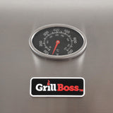 Grill Boss Propane 3 Burner Gas Grill, Portable BBQ w/Lid, Wheels & Side Shelves, Black GRILLBOSS