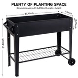 LEETOLLA Elevate 32" Tall Raised Garden Bed Outdoor with Wheels & Shelf for Mobility, 400LBS Capacity, Anti-Rust Steel Planter Box for Vegetables/Herbs, Patio-Balcony-Backyard LEETOLLA