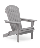 Outdoor Wooden Folding Adirondack Chair with Pre-Assembled BackRest, Wood Patio Chair for Garden Backyard Porch Pool Deck Firepit SoliWood