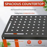 Welding Table Welding Cart 36''×18'', 1200lbs Load Capacity Industrial Workbench with 5/8" Holes Fixture Table with Wheels (Orange) SGOLAN