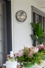 DAYCENT Farmhouse Sconces Wall Lighting Weathered Wood Wall Sconce Rustic Flush Mount Stained Finish DAYCENT