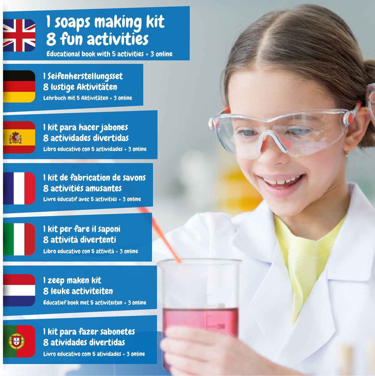 Science4you Soap Maker Kit for Kids - Make Your own Soaps and Bath Salts, Soap Moulds for Kids + Gift Bags Included, Crafts for 8+ Year Old Girls and Boys, Stem Toy, Gift for Girls and Boys Age 8-12+ Science4you