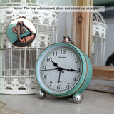 Peakeep 4" Small Battery Operated Antique Retro Analog Alarm Clock for Room Decor, Silent Elegant Bedside Desk Table Gift Clock Peakeep