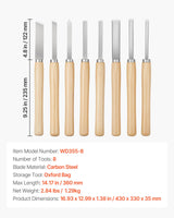 VEVOR Wood Lathe Turning Tool Set, 8PCS, Lathe Chisel Set with Carbon Steel Blade, 2 Skew, 1 Spear Point, 1 Parting, 1 Round Nose, 3 Gouge Tools, 1 Oxford Bag, for Beginners, Hobbyists, Professionals VEVOR