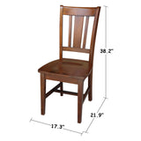 International Concepts Set of Two San Remo Splatback Chairs, Espresso IC International Concepts