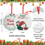 3.15" Sublimation Ornament Blanks, 20 Pieces Round Blank Sublimation Ornaments Personalized Christmas Ornament Blanks for Christmas Tree Decor HooAMI