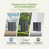 Patiowell 5 x 3 FT Outdoor Storage Cabinet Plastic Shed Patio Storage Shed with Stable Roof and Lockable Doors Waterproof Resin Shed for Pool Storage, Tools and Patio Furnitrue Accessories, Dark Gray Patiowell