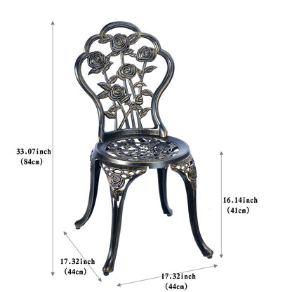 C/G 3 Piece Bistro Set,Outdoor Patio Set,Anti-Rust Cast Aluminum Bistro Table Set for Park Yard Front Porch Furniture(Antique Copper) - WoodArtSupply