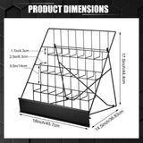 Sintuff Comic Book Display Rack 4-tiered Book Display Stand 18" Wire Rack Tabletop Signing CD Magazine Stand Metal Black Countertop Decor for Retail Library Classroom Picture Literature Brochure Sintuff