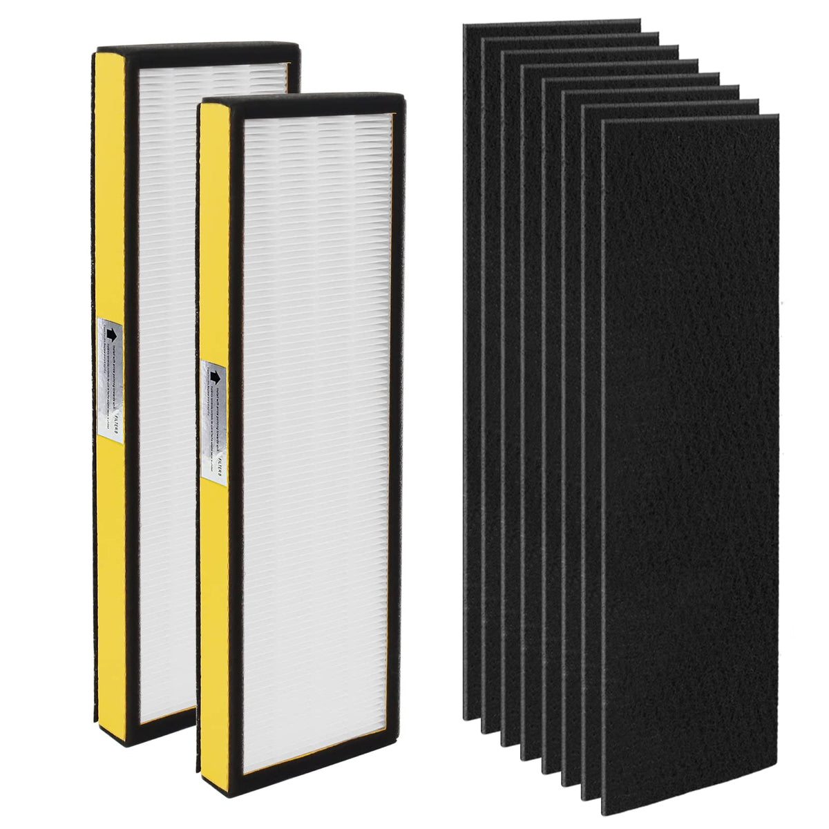 FLT4825 HEPA Filter B Replacement-Compatible with Air Purifier Models-Replaces AC4820, CDAP4500BAC, AC4800, AC4300 AC4900CA AC4825 AC4825E by Blutoget -2 H13 HEPA Filters 8 Carbon Pre-Filters Blutoget