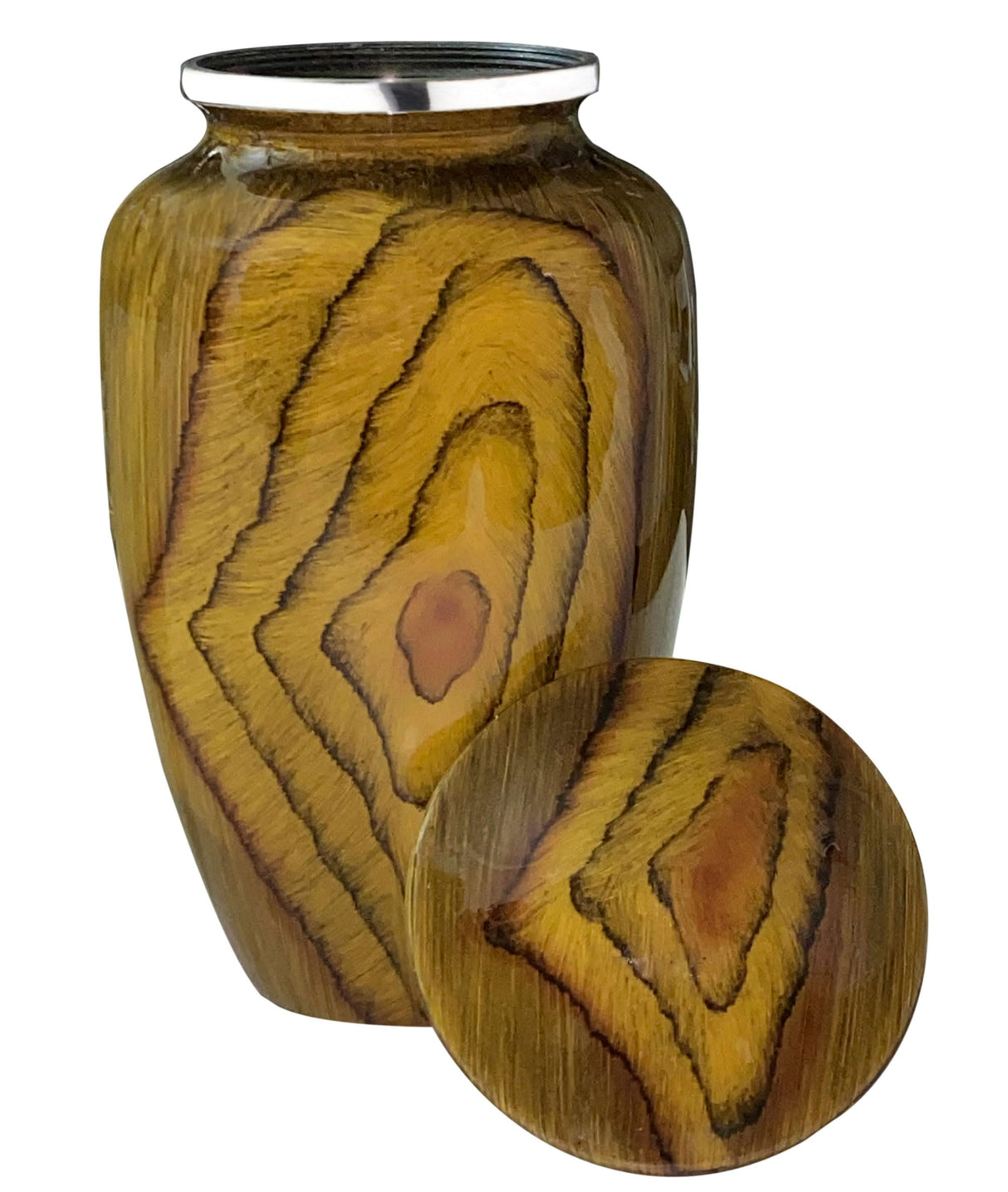 BOLD & DIVINE Teak Root Wood Grain Finish Cremation Urn | Human Ashes Adult Memorial urn, Burial, Funeral Cremation Urns | 200 Cubic Inches Adult BOLD & DIVINE