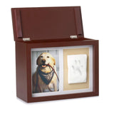 Pearhead Pet Photo Memory Box and Impression Kit for Dog or Cat Paw Print, Clay Paw Print Urn, Pet Memorial, Espresso Pearhead