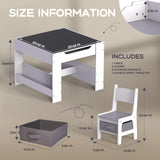 Joyooss Kids Table and Chair Set,4 in 1 Wooden Kids Table and Chairs Ages 3-7,Toddler Table with Storage Kid Desk and Chair Set for Toddlers 2 in 1 Tabletop Joyooss