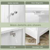 Iwell Pedestal Sink Storage Cabinet with 2 Doors and Shelf, Under Sink Cabinet, Bathroom Sink Cabinet, Space Saver Organizer with U-Shape, White Iwell