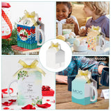 PYD Life 20 Pack Sublimation Mugs Blanks Gift Boxes Matte White 3.3" x 3.2" x 5.9" 11 OZ Sublimation Coffee Mugs Packing Boxes with Golden Ribbon for Heat Press Transfer PYD Life