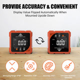 Coobeast Digital Angle Finder Magnetic, Rechargeable Digital Angle Gauge, Mini Protractor Angle Finder Measuring Tool for Woodworking Tablesaw(Laser Level is Class II, Output<5mW), Gift for Men coobeast