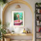 MEIYUDA Giraffe Paint by Numbers Kit, Giraffe in Bathtub Paint by Numbers for Adults Beginners, DIY Funny Animals Acrylic Oil Painting by Number on Canvas for Gift Home Wall Decor 12x16in MEIYUDA