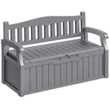Homall 75 Gallon Outdoor Storage Benches Lockable Deck Box with Waterproof and UV Resistant, Waterproof Storage Box for Patio Furniture, Tools, Cushions (Grey) Homall