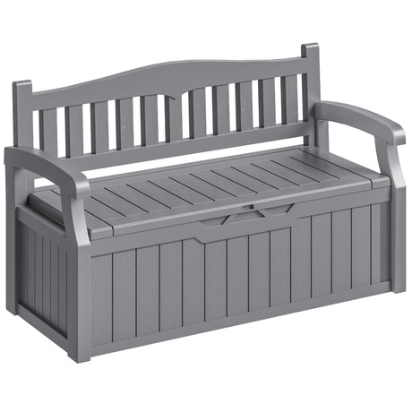 Homall 75 Gallon Outdoor Storage Benches Lockable Deck Box with Waterproof and UV Resistant, Waterproof Storage Box for Patio Furniture, Tools, Cushions (Grey) Homall