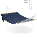 Lazy Daze Hammocks 11 FT Double Outside Hammock Quick Dry Olefin Fabric Hammock with Spreader Bar & Side Pocket for Outdoor Poolside Backyard 450 lbs Capacity, Navy Blue Lazy Daze Hammocks