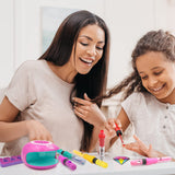 Amagoing Nail Art Studio for Girls, Nail Polish Kit for Kids Age 6-12 Year Old, 2 in 1 Nail Polish, Nail Dryer, Fashion Nail Decals, Glitter, Decoration Supplies, Makeup Gift for Birthday, Girly Spa Amagoing