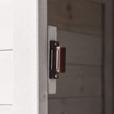 Outsunny 36" x 25" x 79" Wooden Storage Shed Cabinet, Outdoor Tool Shed Organizer with 4-Tier, 3 Shelves with Handle Tin Roof Magnetic Latch Foot Pad, Light Grey Outsunny