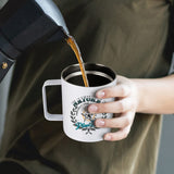 MAIKESUB 4 Pcs Sublimation Mugs Blank Stainless Steel Coffee Tumbler Double Wall Sublimation Blanks Coffee Mugs with Handle and Sliding Lid 12 oz Double Wall Vacuum Insulated for Travel Mug MAIKESUB