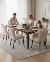 Homixis Wooden Dining Chairs Set of 4, Farmhouse Dining Room Chairs, Modern Kitchen Chairs, Upholstered Chair for Restaurant & Cafe, Beige Homixis