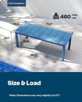 Patio Kingdom 9-Piece Outdoor Dining Set for 8, 75.2" HDPE Table with Umbrella Hole & 8 Chairs, All-Weather Patio Furniture for Lawn, Yard, Deck, or Poolside, Fade & Crack Resistant (Navy Blue) Patio Kingdom