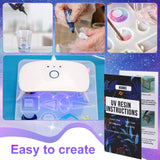 UV Resin Jewelry Making Kit, 300g Crystal Clear Resin with Light and Molds, DIY Jewelry Making Kit, Resina Starter Kit for Keychain and Earring KISREL