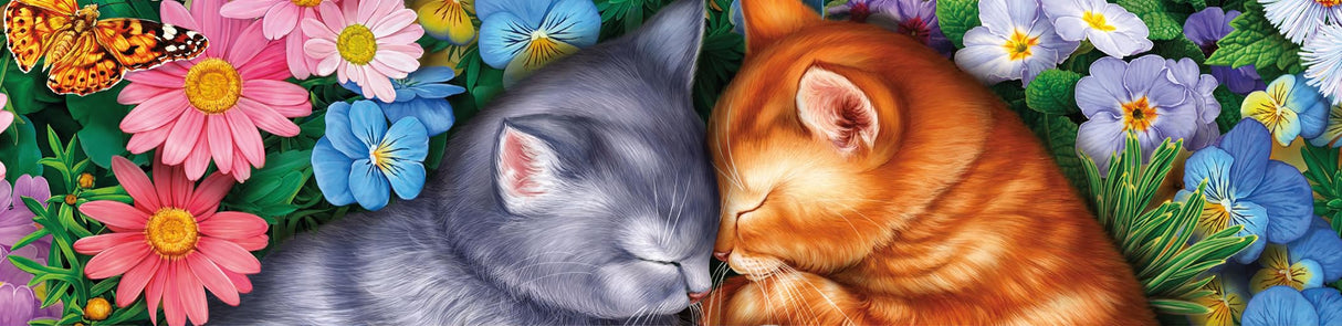 Ceaco - Sleeping Kittens in Flowers - 300 Oversized Piece Jigsaw Puzzle, 24 x 18 Ceaco