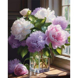 Fountor Paint by Numbers Kit for Adults Beginner, Flower Adult Paint by Number Kits on Canvas Without Frame, Windowsill Flowers Acrylic Oil Paint by Numbers for Home Decor Gift 16” W x 20”L Fountor