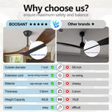 BOOSANT 72 INCH Ceiling Fan Downrod With Extended Wires,Extension Rod Only Ceiling Fans Compatible, Not Threaded(Black) BOOSANT
