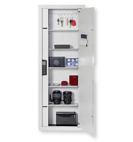 SnapSafe In Wall Tall Safe, Light Grey, 75414 - Hidden Gun Safe Provides Security for your Firearms & Valuables, Keypad Entry - Fits Between 2 Wall Studs, Flush Mount, Ideal for Home, Office SnapSafe