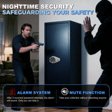 Marcree Gun Safe, Large Electronic 8-12 Gun Cabinet for Rifles and Shotguns, Digital Rifle Safe with Dual Alarm System, Guns Locker with Removable Shelf, Mute Function, Handgun Bag, Assemble Required Marcree