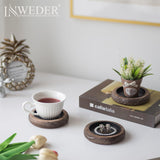 Wood Candle Holders Candle Plate: 2 Pcs Wooden Candle Plate for Pillar Candles Farmhouse Candle Tray Candle Holder Set Small Rustic Candle Holder Plate Stand Dish for Event Home Inweder